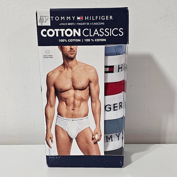 Tommy Hilfiger Cotton Classics Brief 4-Pack - Stone - Men's Size M - 09TF001 - Picture 1 of 5